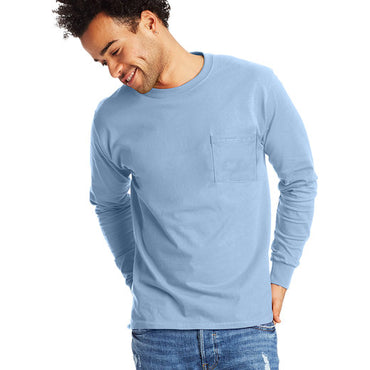 5596 Hanes Men's Authentic-T Long-Sleeve Pocket T-Shirt