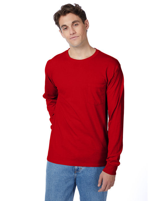 5596 Hanes Men's Authentic-T Long-Sleeve Pocket T-Shirt