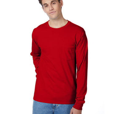 5596 Hanes Men's Authentic-T Long-Sleeve Pocket T-Shirt