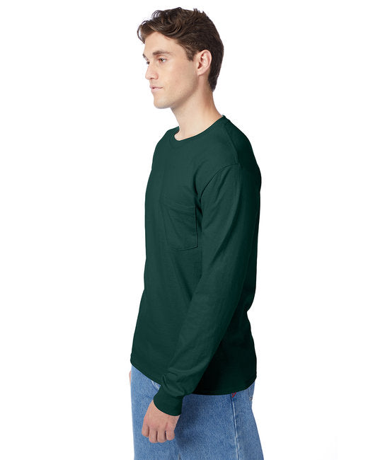 5596 Hanes Men's Authentic-T Long-Sleeve Pocket T-Shirt