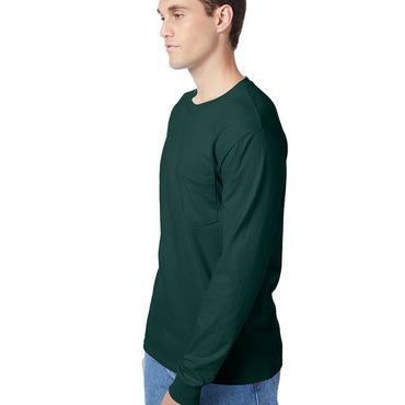 5596 Hanes Men's Authentic-T Long-Sleeve Pocket T-Shirt