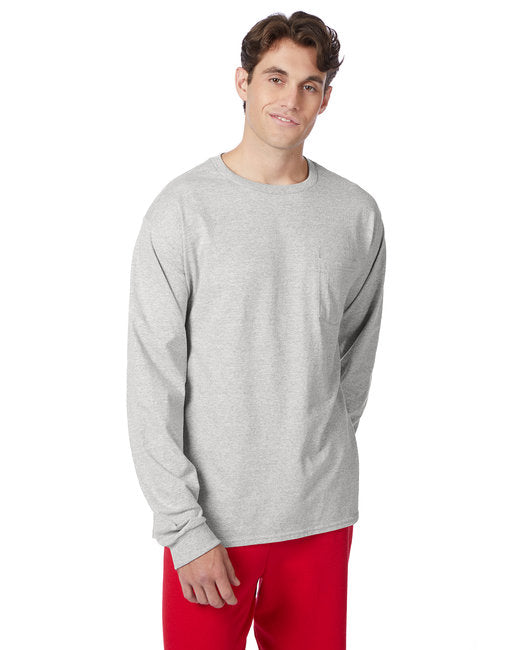 5596 Hanes Men's Authentic-T Long-Sleeve Pocket T-Shirt