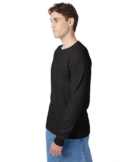 5596 Hanes Men's Authentic-T Long-Sleeve Pocket T-Shirt