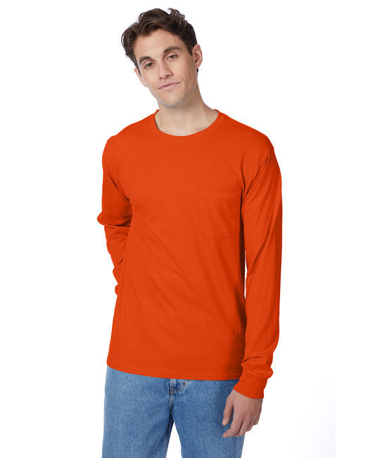 5596 Hanes Men's Authentic-T Long-Sleeve Pocket T-Shirt