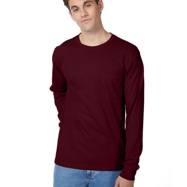 5596 Hanes Men's Authentic-T Long-Sleeve Pocket T-Shirt