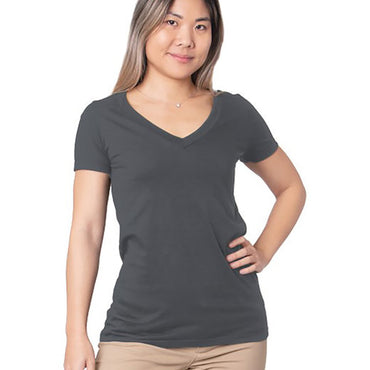 5875 Bayside Ladies' Fine Jersey V-Neck T-Shirt