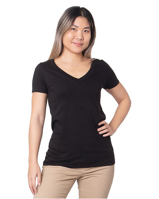 5875 Bayside Ladies' Fine Jersey V-Neck T-Shirt