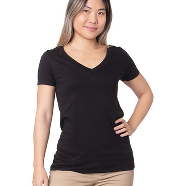 5875 Bayside Ladies' Fine Jersey V-Neck T-Shirt