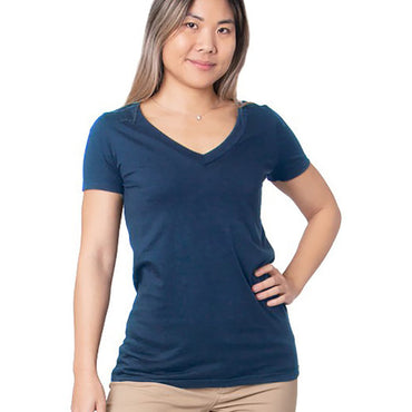 5875 Bayside Ladies' Fine Jersey V-Neck T-Shirt