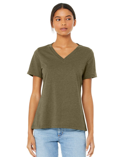 6405CVC Bella + Canvas Ladies' Relaxed Heather CVC Jersey V-Neck T-Shirt