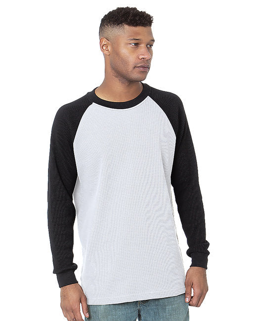 8211 Bayside Men's Heavyweight Waffle Knit Thermal Raglan