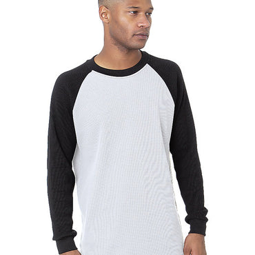 8211 Bayside Men's Heavyweight Waffle Knit Thermal Raglan