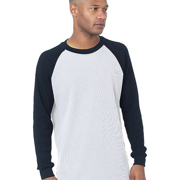 8211 Bayside Men's Heavyweight Waffle Knit Thermal Raglan