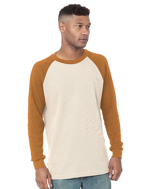 8211 Bayside Men's Heavyweight Waffle Knit Thermal Raglan