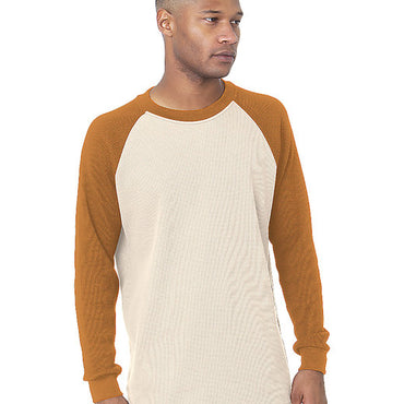 8211 Bayside Men's Heavyweight Waffle Knit Thermal Raglan