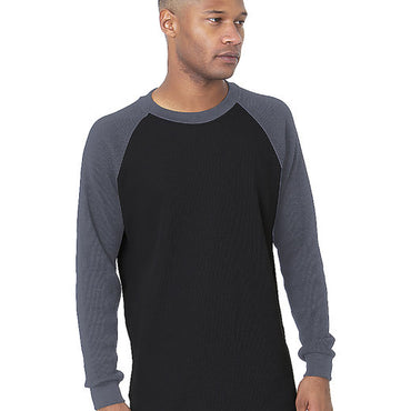 8211 Bayside Men's Heavyweight Waffle Knit Thermal Raglan