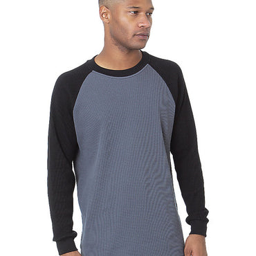 8211 Bayside Men's Heavyweight Waffle Knit Thermal Raglan