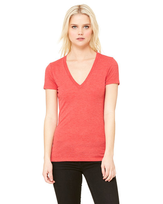 8435 Bella + Canvas Ladies' Triblend Short-Sleeve Deep V-Neck T-Shirt