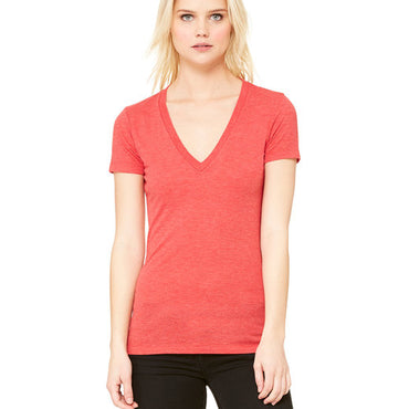 8435 Bella + Canvas Ladies' Triblend Short-Sleeve Deep V-Neck T-Shirt