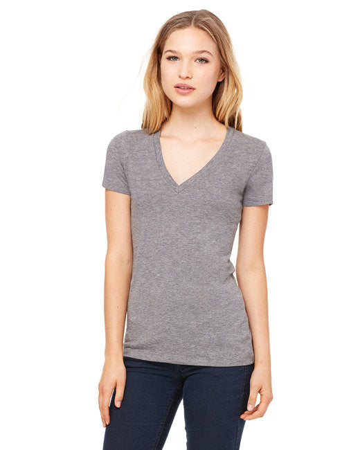 8435 Bella + Canvas Ladies' Triblend Short-Sleeve Deep V-Neck T-Shirt