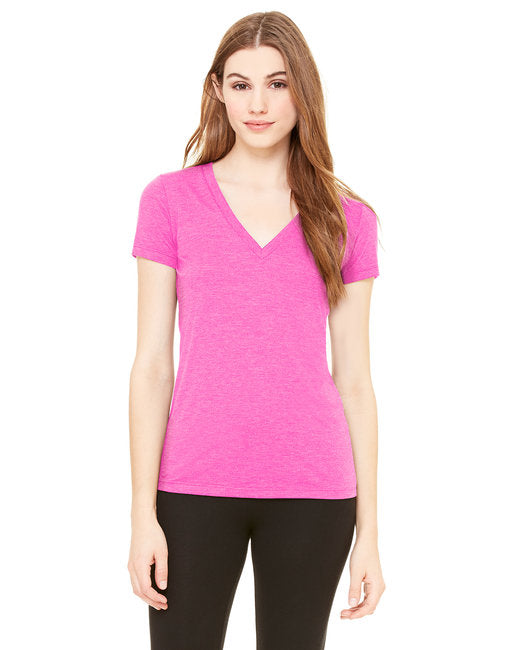 8435 Bella + Canvas Ladies' Triblend Short-Sleeve Deep V-Neck T-Shirt