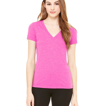 8435 Bella + Canvas Ladies' Triblend Short-Sleeve Deep V-Neck T-Shirt