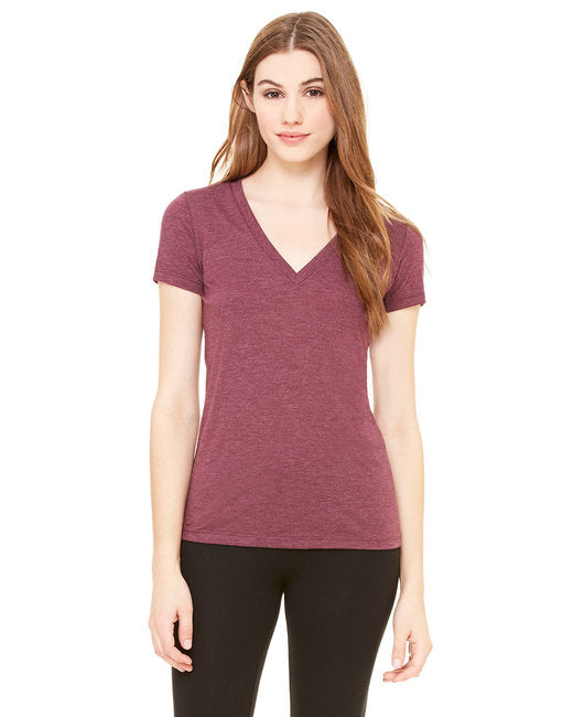 8435 Bella + Canvas Ladies' Triblend Short-Sleeve Deep V-Neck T-Shirt