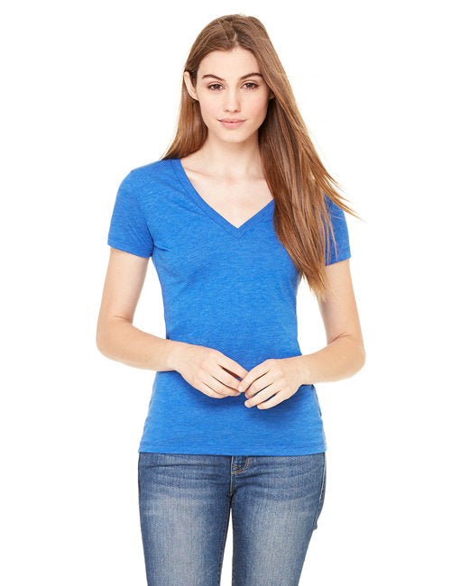 8435 Bella + Canvas Ladies' Triblend Short-Sleeve Deep V-Neck T-Shirt