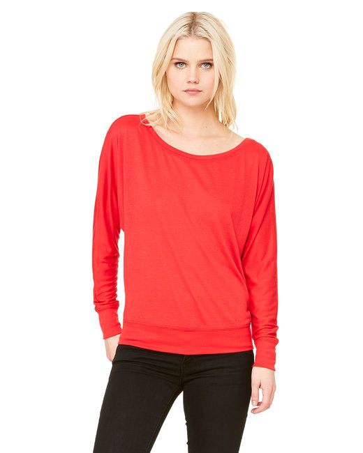 8850 Bella + Canvas Ladies' Flowy Long-Sleeve Off Shoulder T-Shirt