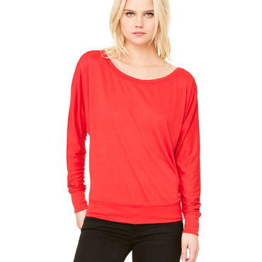 8850 Bella + Canvas Ladies' Flowy Long-Sleeve Off Shoulder T-Shirt