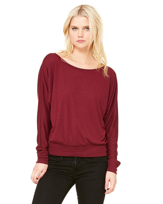 8850 Bella + Canvas Ladies' Flowy Long-Sleeve Off Shoulder T-Shirt