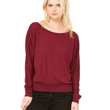 8850 Bella + Canvas Ladies' Flowy Long-Sleeve Off Shoulder T-Shirt