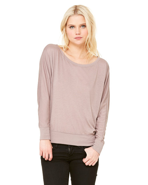 8850 Bella + Canvas Ladies' Flowy Long-Sleeve Off Shoulder T-Shirt