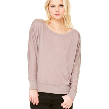 8850 Bella + Canvas Ladies' Flowy Long-Sleeve Off Shoulder T-Shirt