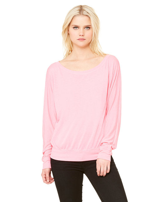 8850 Bella + Canvas Ladies' Flowy Long-Sleeve Off Shoulder T-Shirt