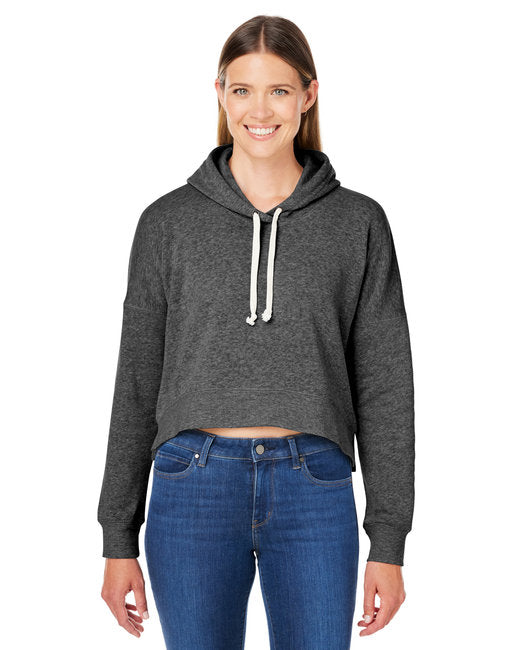 8853JA J America Ladies' Triblend Cropped Hooded Sweatshirt