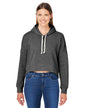 8853JA J America Ladies' Triblend Cropped Hooded Sweatshirt
