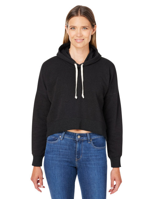 8853JA J America Ladies' Triblend Cropped Hooded Sweatshirt