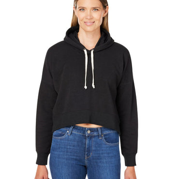 8853JA J America Ladies' Triblend Cropped Hooded Sweatshirt