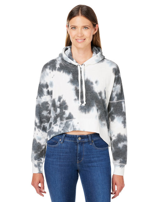 8853JA J America Ladies' Triblend Cropped Hooded Sweatshirt