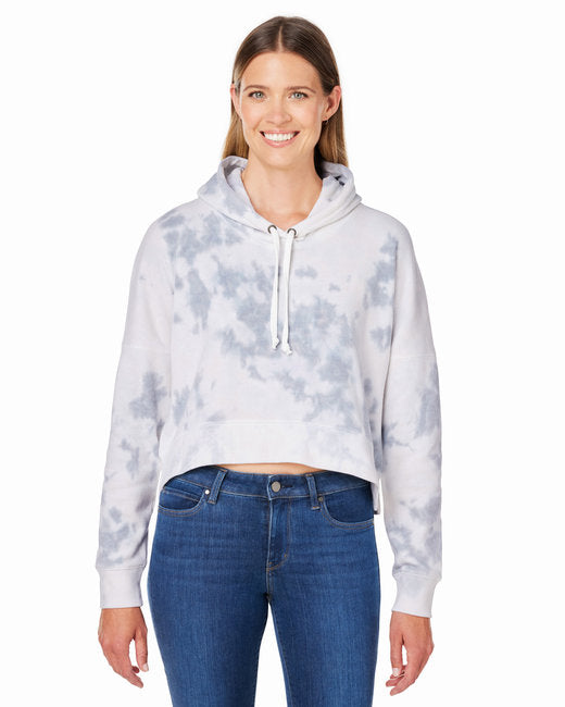 8853JA J America Ladies' Triblend Cropped Hooded Sweatshirt