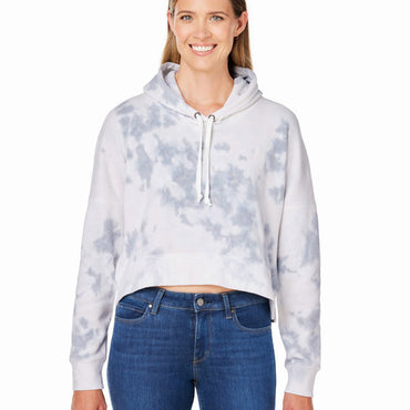 8853JA J America Ladies' Triblend Cropped Hooded Sweatshirt