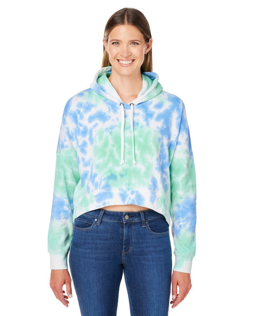 8853JA J America Ladies' Triblend Cropped Hooded Sweatshirt