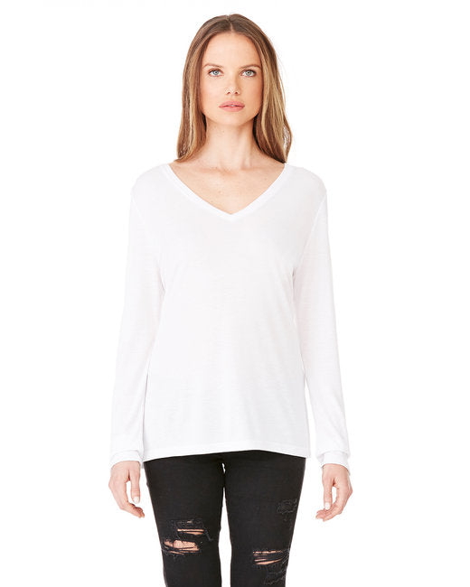 8855 Bella + Canvas Ladies' Flowy Long-Sleeve V-Neck