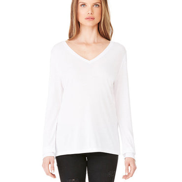 8855 Bella + Canvas Ladies' Flowy Long-Sleeve V-Neck