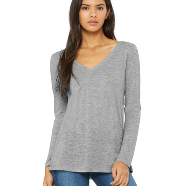 8855 Bella + Canvas Ladies' Flowy Long-Sleeve V-Neck