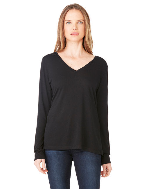 8855 Bella + Canvas Ladies' Flowy Long-Sleeve V-Neck