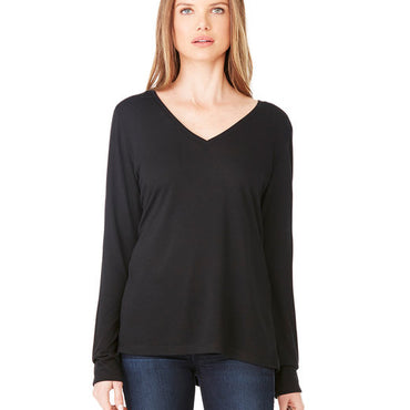 8855 Bella + Canvas Ladies' Flowy Long-Sleeve V-Neck