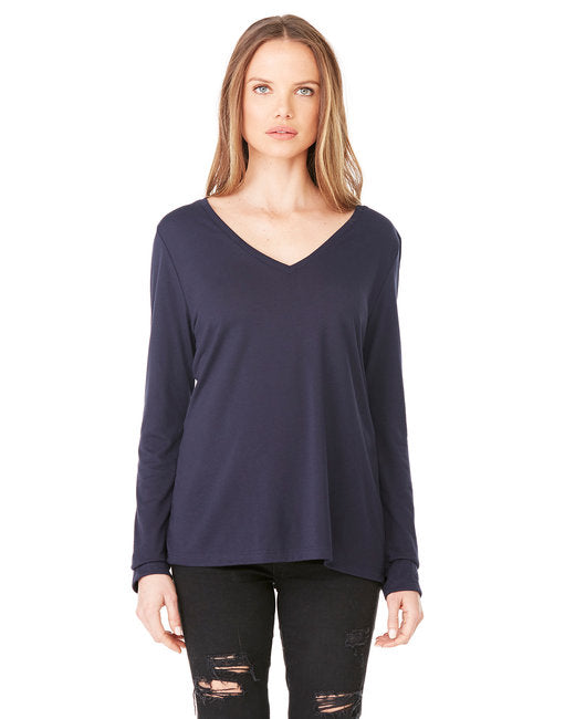 8855 Bella + Canvas Ladies' Flowy Long-Sleeve V-Neck