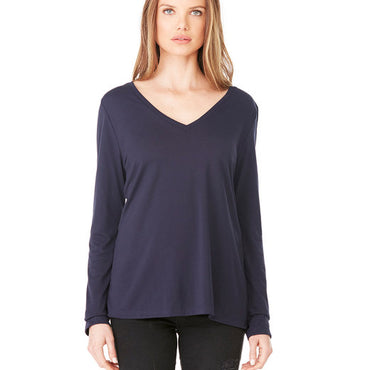 8855 Bella + Canvas Ladies' Flowy Long-Sleeve V-Neck